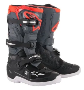 Alpinestars Tech 7S Youth Boots  Black Dark Grey Red Flo